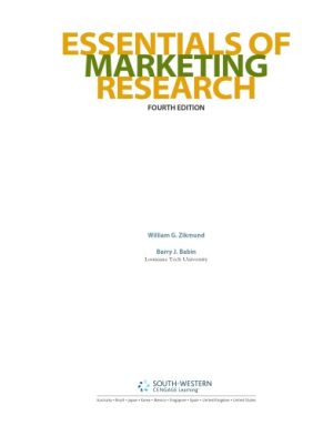 Essentials of Marketing Research By William G Zikmund 4th Edition